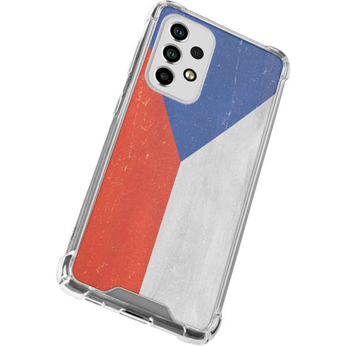 Czech Republic Flag Distressed Galaxy A53 5G Clear Case